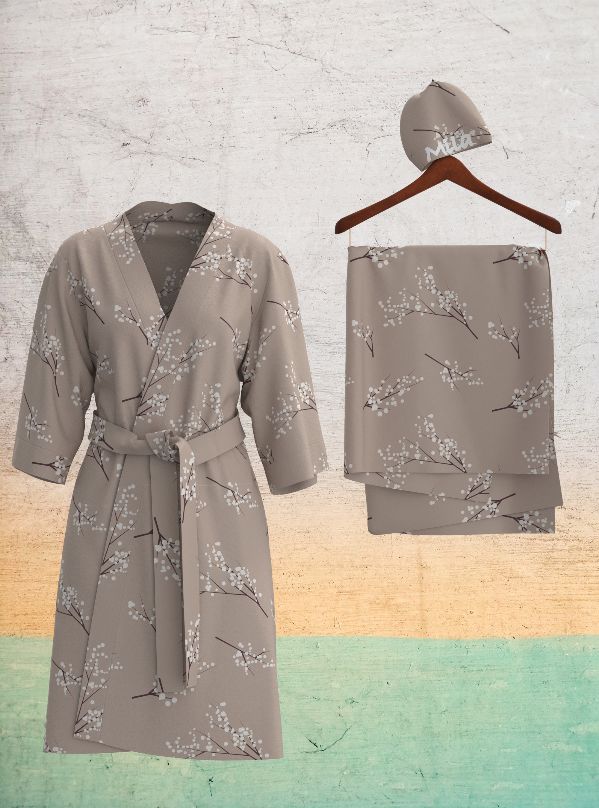 Vintage Japanese Design Robe Swaddle Set Newborn Swaddle Etsy