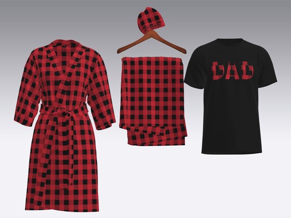 Buffalo plaid robe and swaddle set hotsell