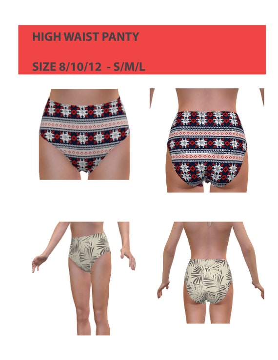 Underwear Panties Sewing Pattern, Instant Download Lingerie Pdf Pattern,  High Waist Panties Pdf Sewing Pattern, Instant Download Pattern 