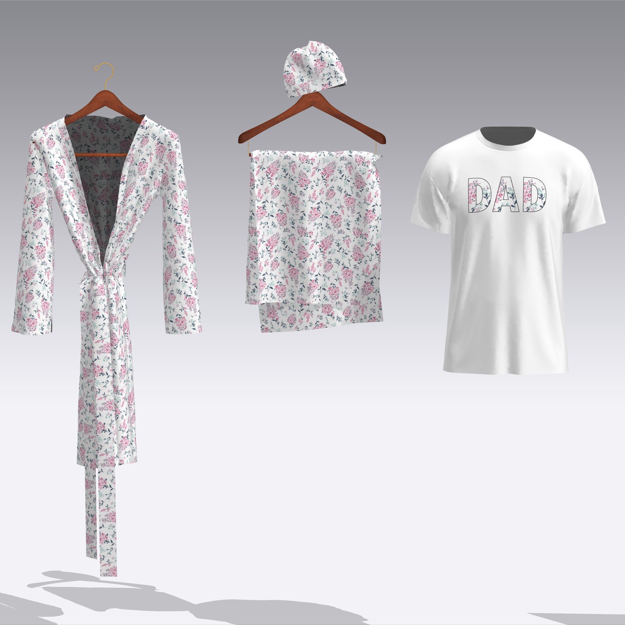 Hospital Set, Mommy and Daddy Matching Hospital Set, Maternity Robe and