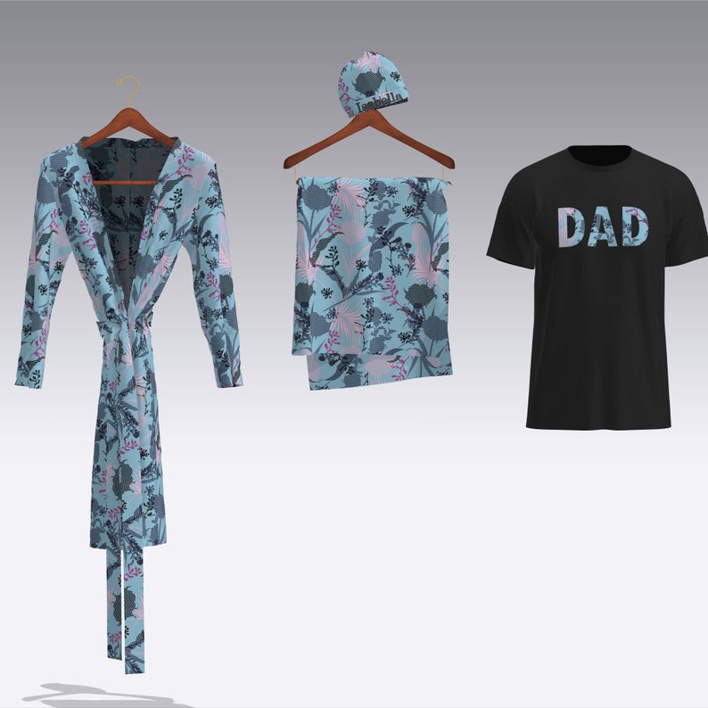 Matching Hospital Gown 4 Pcs Set Delivery Robe Swaddle Set Etsy