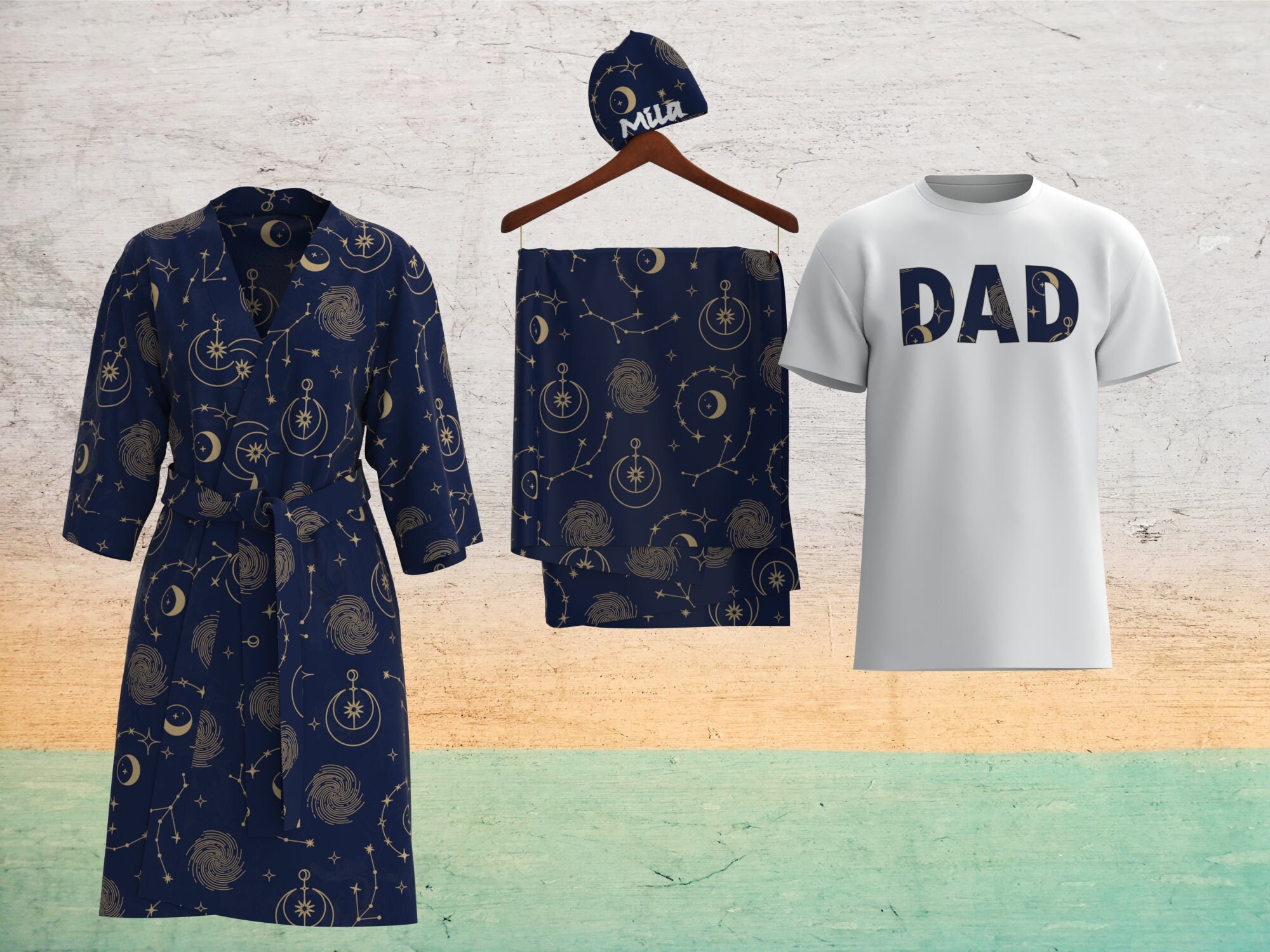 Celestial Print Robe Swaddle Set Swaddle Blanket Hospital Etsy