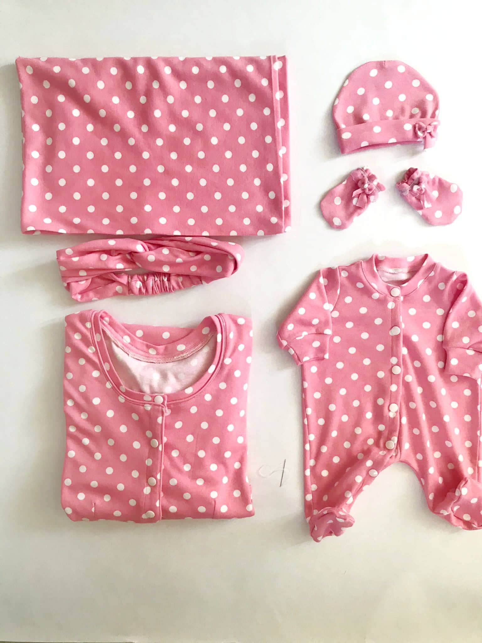 5 pcs set, hospital gown, maternity gown, pregnancy gown, mommy and me