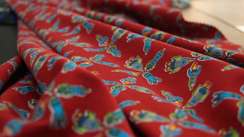 Rocket Design Kids Fabric Pyjama Fabric Tshirt Fabric Stretch Fabric,Cotton Fbric Jersey Fabric Kids Fabric Jersey Rocket Fabric