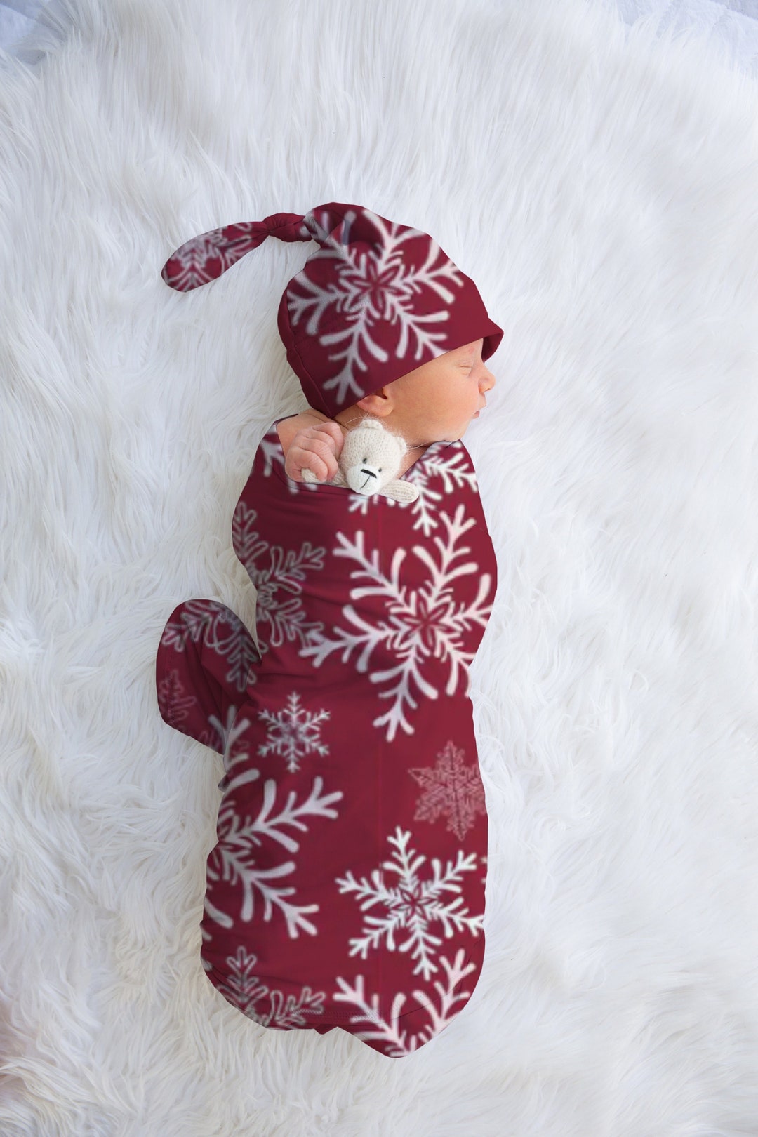 Christmas Swaddle Set Personalized Girl Coming Home Outfit Etsy