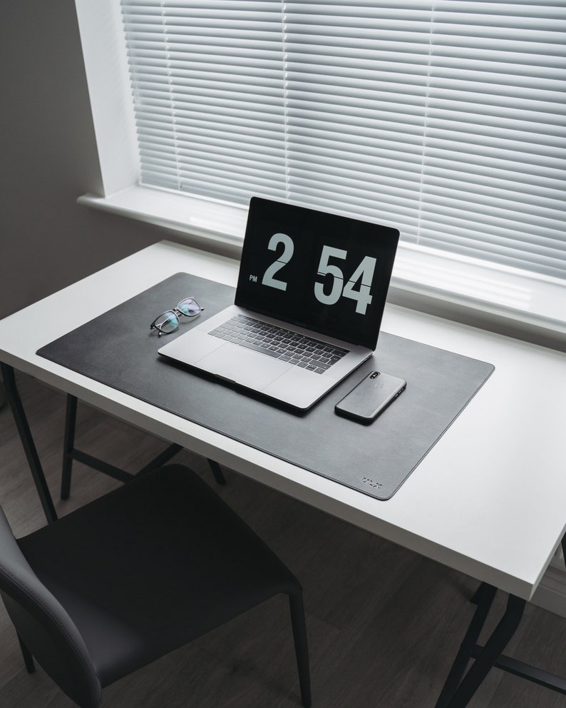 ULX Quality Vegan Leather Desk Mat Black Etsy