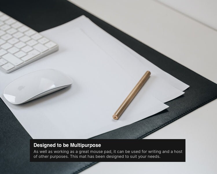 ULX Quality Vegan Leather Desk Mat Black Etsy