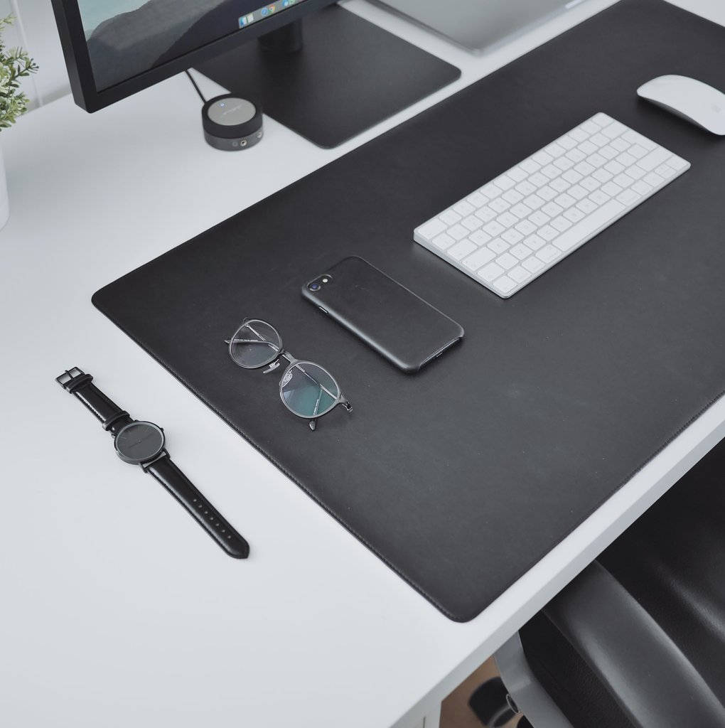 ULX Leather Desk Mat Black Etsy UK