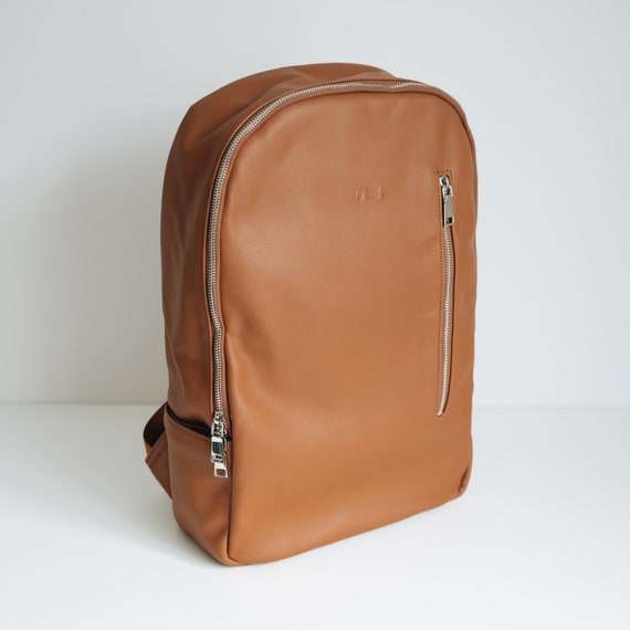minimal leather backpack