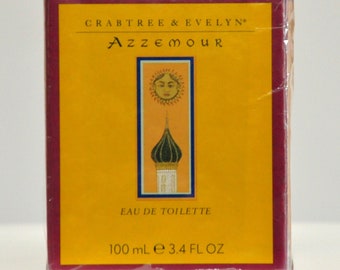 Crabtree & Evelyn Azzemour Eau de Toilette Edt 100ml 3.4 Fl. Oz. Splash Not Spray Perfume for Woman Rare Vintage New Sealed