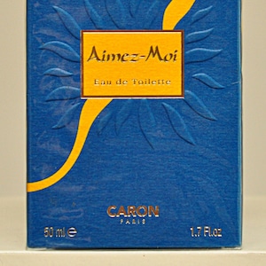Caron Aimez-Moi Eau de Toilette Edt 50 ml Splash sin pulverizador Perfume de mujer Raro Vintage 1996 Nuevo Sellado