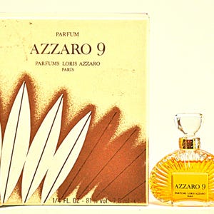 Loris Azzaro 9 Pure Perfume Extract 7.5ml 1/4 Fl. Oz. Splash not Spray Perfume for Woman Rare Vintage Old First Version 1984