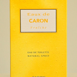 Caron Eaux de Caron Fraiche Eau de Toilette Edt 100 ml Spray Perfume de mujer Muy raro Vintage 1997 Nuevo Sellado