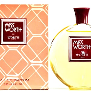 Worth Paris Miss Worth Eau de Parfum Edp 250ML No Spray Splash Parfum Femme Rare Vintage 1977 Flacon Design par Lalique