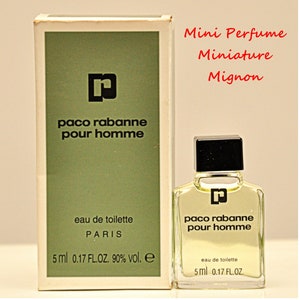Paco Rabanne Pour Homme par Paco Rabanne Eau de Toilette Edt 5 ml Miniature Splash Non Spray Parfum Homme Très Rare Vintage 1973