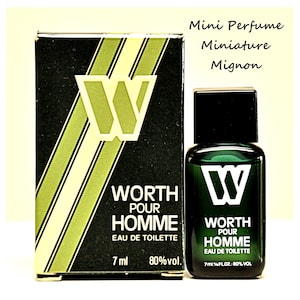 Worth Worth pour Homme Eau de Toilette Edt 7 ml Miniature Splash Non Spray Parfum Homme Très Rare Vintage 1932 Version Années 70&quot;
