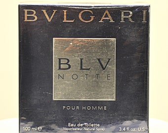Bvlgari BLV Notte Pour Homme Eau de Toilette 100ml 3,4 Fl. Oz.  Natural Spray Perfume for Man Rare Vintage 2004