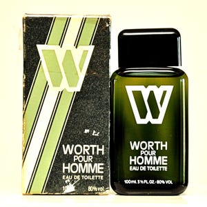 Worth pour Homme par Worth Eau de Toilette 100 ml Splash Parfum Homme Très Rare Vintage 1932 Version Pré-code-barres Années 70