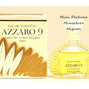 Azzaro 9 by Azzaro Eau de Toilette Edt 5ml 0,17 Fl. Oz. Miniature Splash not Spray Perfume for Woman Rare Vintage 1984