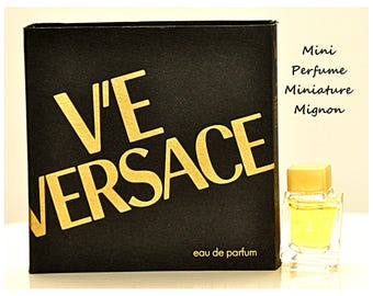 MINIATUR 3,5 ml Gianni Versace V'E Eau de Parfum Miniatur-Damenparfüm, sehr selten, Vintage 1989
