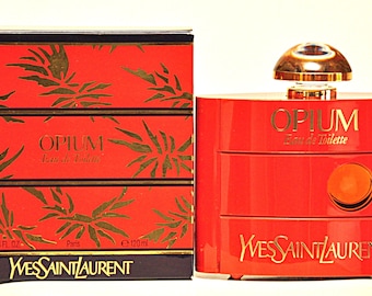 Yves Saint Laurent Opium Eau de Toilette Edt 120ml 4 Fl. Oz. Splash Perfume for Woman Super Rare Vintage 1977 First Version Pre Barcode