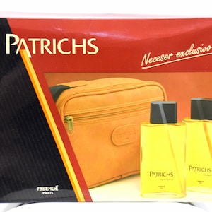 Fabergé Patrichs Pour Homme Gift Box Eau de toilette + After Shave + Beauty Case Rare Vintage 1990s Version