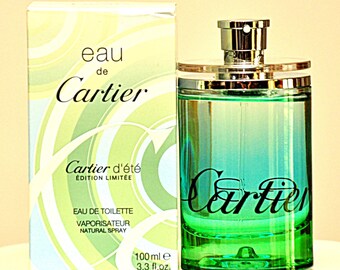 Cartier Eau de Cartier D'été Edición Limitada Eau de Toilette Edt 100 ml Vaporizador Perfume unisex Muy raro Vintage 2001