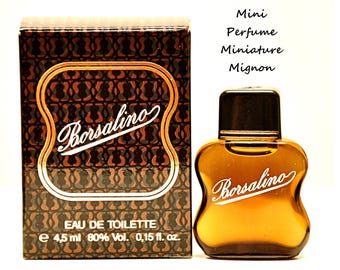 Borsalino di Borsalino Eau De Toilette Edt 4,5ml 0,15Fl. Oz. Miniature Splash Not Spray Perfume for Man Rare Vintage 1984