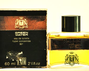 Jacques Fath Green Water Eau de Toilette Hyper Concentrèe Edt 60ml 2.1/9 Fl. Oz. Splash No Spray Perfume Men Rare Vintage 1947 Version 1964
