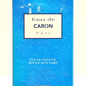 Caron Eaux de Caron Pure Eau de Toilette Botella con dosificador Edt 50 ml Perfume unisex Muy raro Vintage 1996 Nuevo Sellado