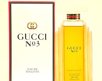 Gucci No 3 by Gucci Eau de Toilette Edt 120ml 4 Fl. Oz. Splash Not Spray Perfume Woman Super Rare Vintage 1985