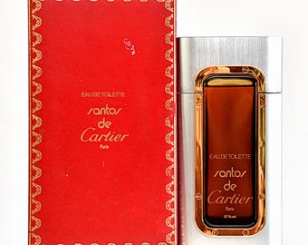 Cartier Santos de Cartier Eau de Toilette 100ml Splash Perfume para Hombre Rare Vintage 1981