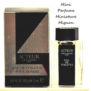 MINIATURE Loris Azzaro Acteur Pour Homme Eau de Toilette Edt 5ml 0.17 Fl. Oz. Perfume for Man Super Rare Vintage Old 1989