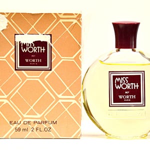 Worth Paris Miss Worth Eau de Parfum 59 ml Splash Parfum Femme Rare Vintage 1977