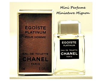 MINIATUR 4 ml Chanel Egoiste Platinum Pour Homme Eau de Toilette Miniatur Herrenparfüm Seltener Vintage 1993