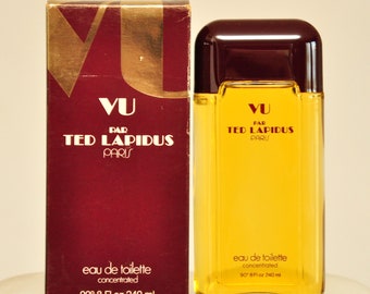 Ted Lapidus Vu par Ted Lapidus Eau de Toilette Concentrated Edt 240ml 8 Fl. Oz. Splash No Spray Perfume For Woman Super Rare Vintage 1975