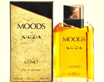 Krizia Moods by Krizia Uomo Eau de Toilette Edt 100 ml Splash No Spray Parfum Homme Très Rare Vintage 1989