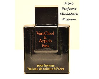 Van Cleef & Arpels pour Homme Eau de toilette Edt 7ml 0.23 Fl. Oz. Miniature Splash Perfume for Man Rare Vintage 1978