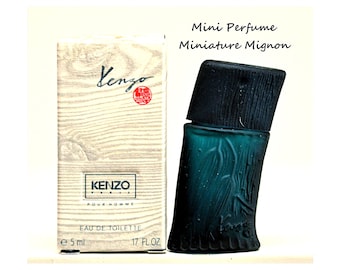 MINIATURE 5 ml 0.17 Fl. Oz Kenzo Pour Homme Eau de Toilette Perfume Miniature for Man Rare Vintage Not Spray 1991