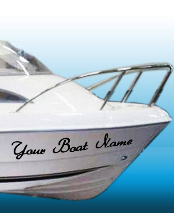 Graphics x4 Stickers PERSONALISED BOAT NAME Decals