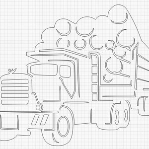 Logging Truck DXF SVG File