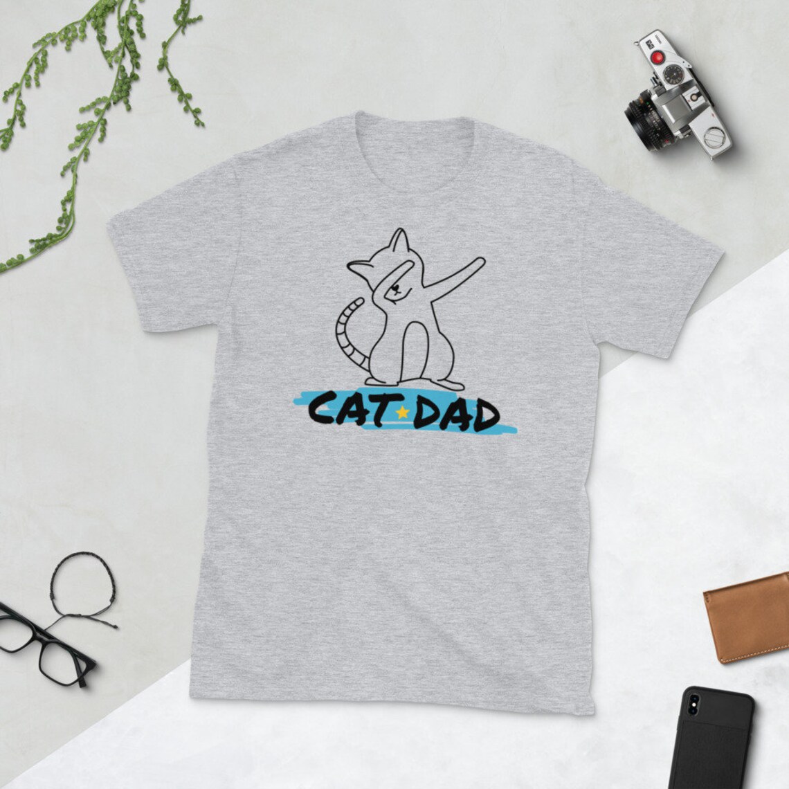 Cat Dad T Shirt Print ShortSleeve TShirt Cat Men's T Etsy