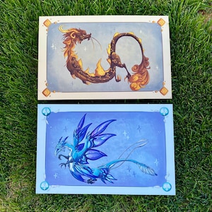 Dragons of Teyvat Genshin Art Prints