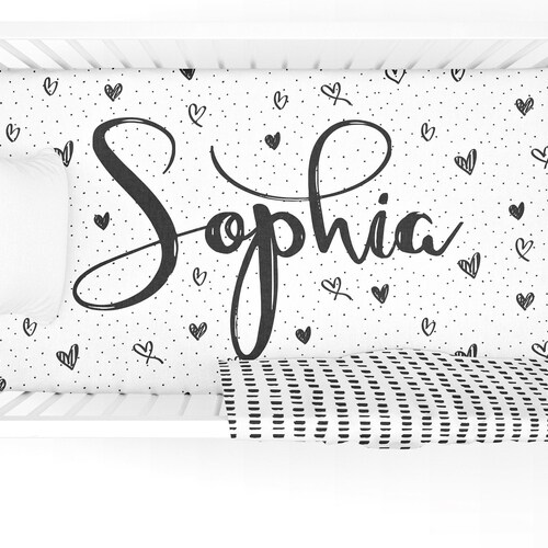 Personalized Fitted Crib Sheet Custom Name Baby Bed Fitted Etsy
