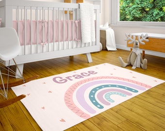 rainbow playroom rug