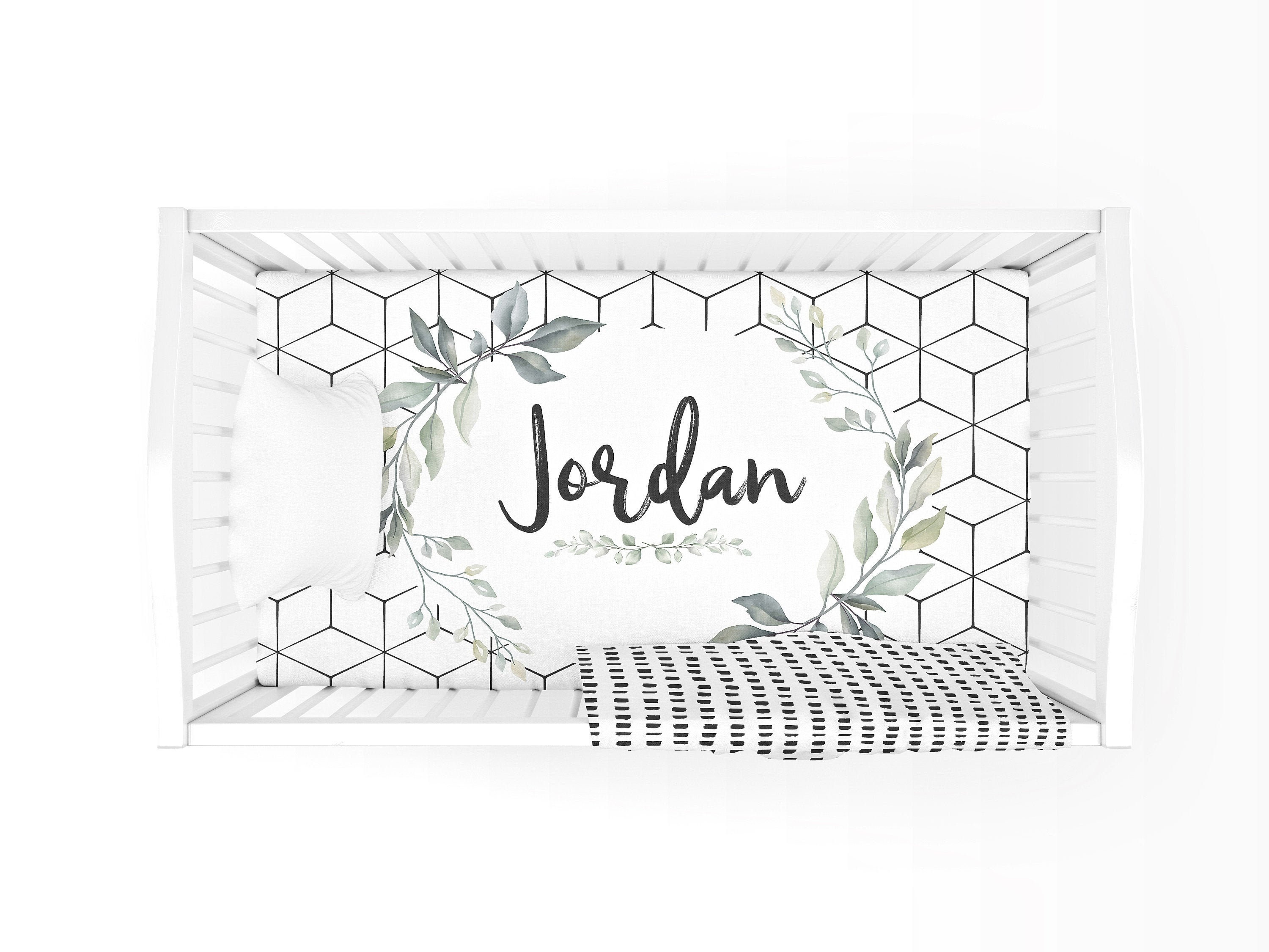 Personalized Fitted Crib Sheet Custom Nursery Stretchy Crib Etsy