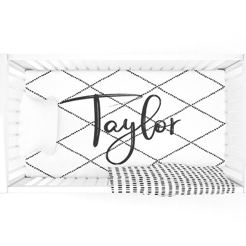 Personalized Fitted Crib Sheet Custom Nursery Stretchy Crib Etsy