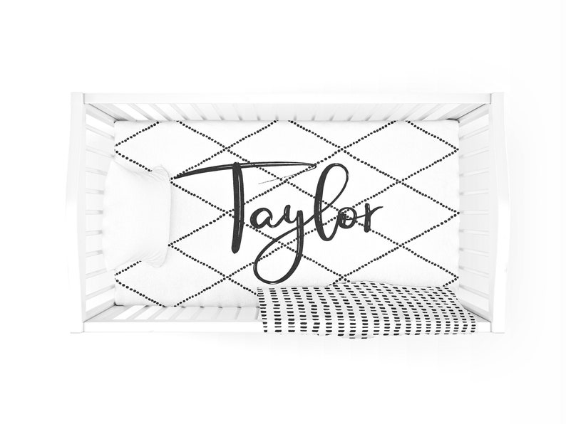 Personalized Fitted Crib Sheet Custom Nursery Stretchy Tractor Etsy