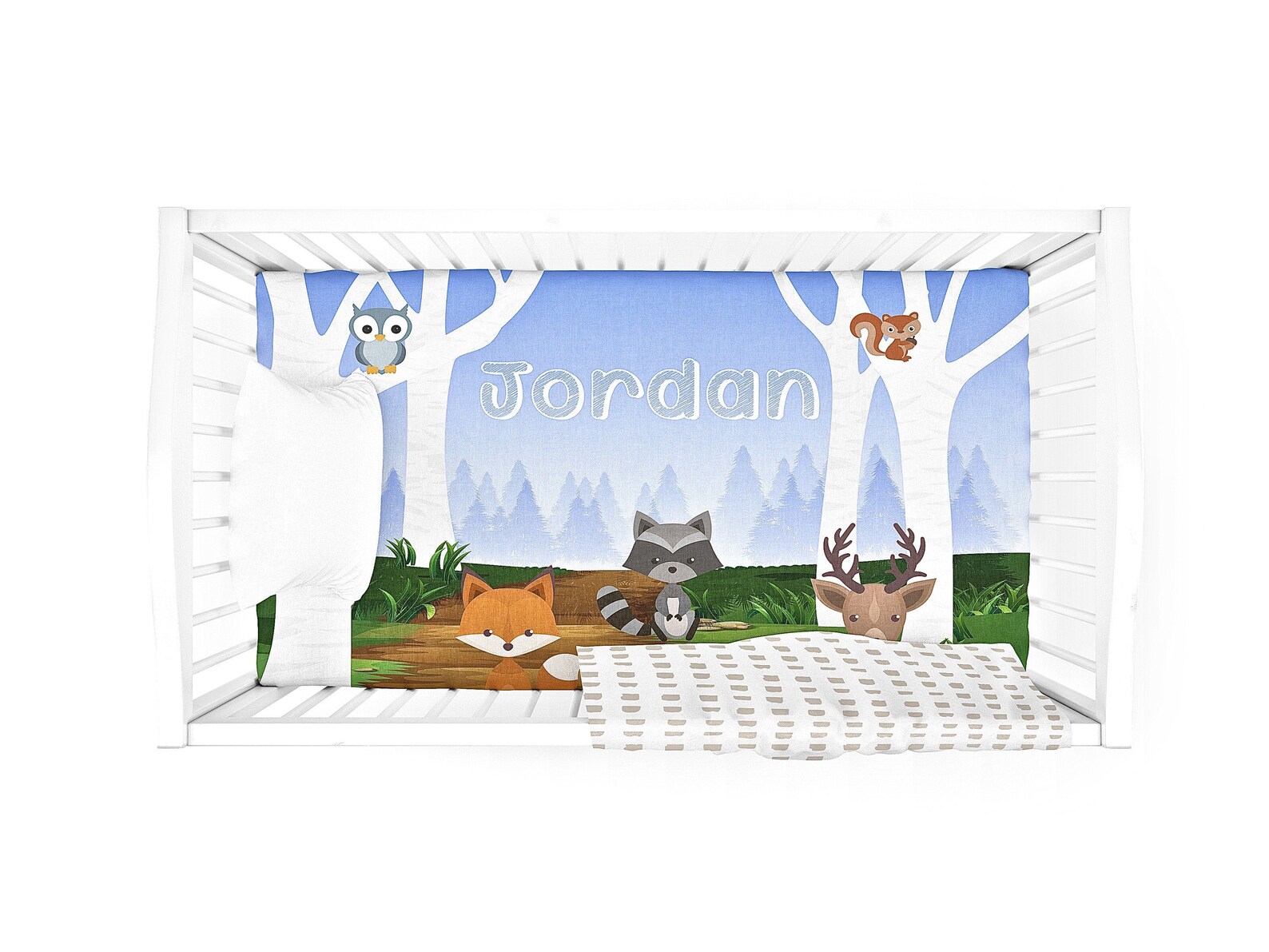 Personalized Fitted Crib Sheet Custom Nursery Stretchy Crib Etsy