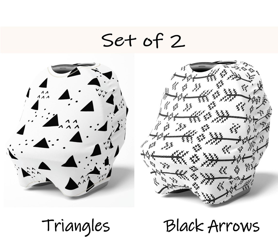 2 Pack Car Seat Canopy Black & White Geometric Car Seat Etsy